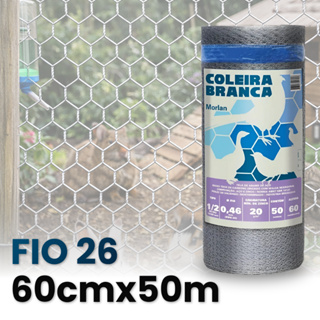 Tela Viveiro 60cm x 50m Fio 26 Malha 1/2 Morlan Cercamento Rural em Oferta na Shopee