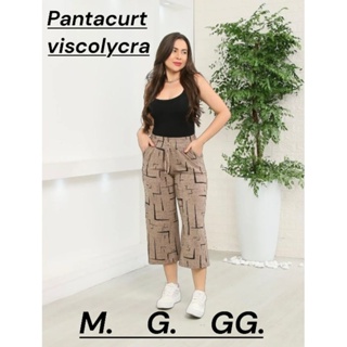 Calça pantacourt feminina social casual com bolsos cintura alta tecido viscolycra confortável M G GG em Oferta na Shopee