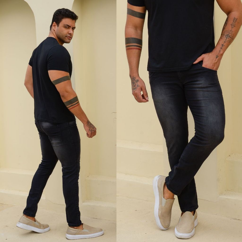 Calça Masculina Básica Com Jeans Grafit Destroyer Pistolado New
