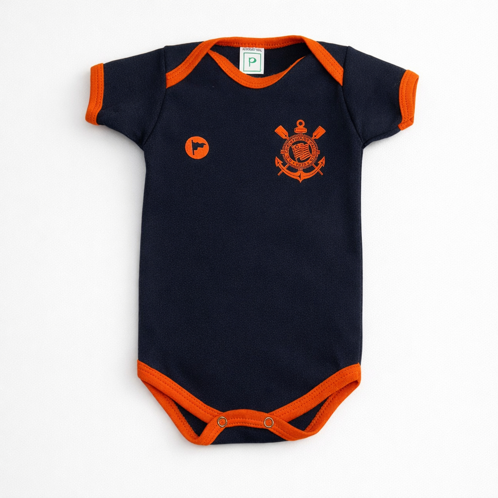 Body Mesversário Corinthians Laranja e Preto Kit Luxo com Tule & Laço em Oferta na Shopee