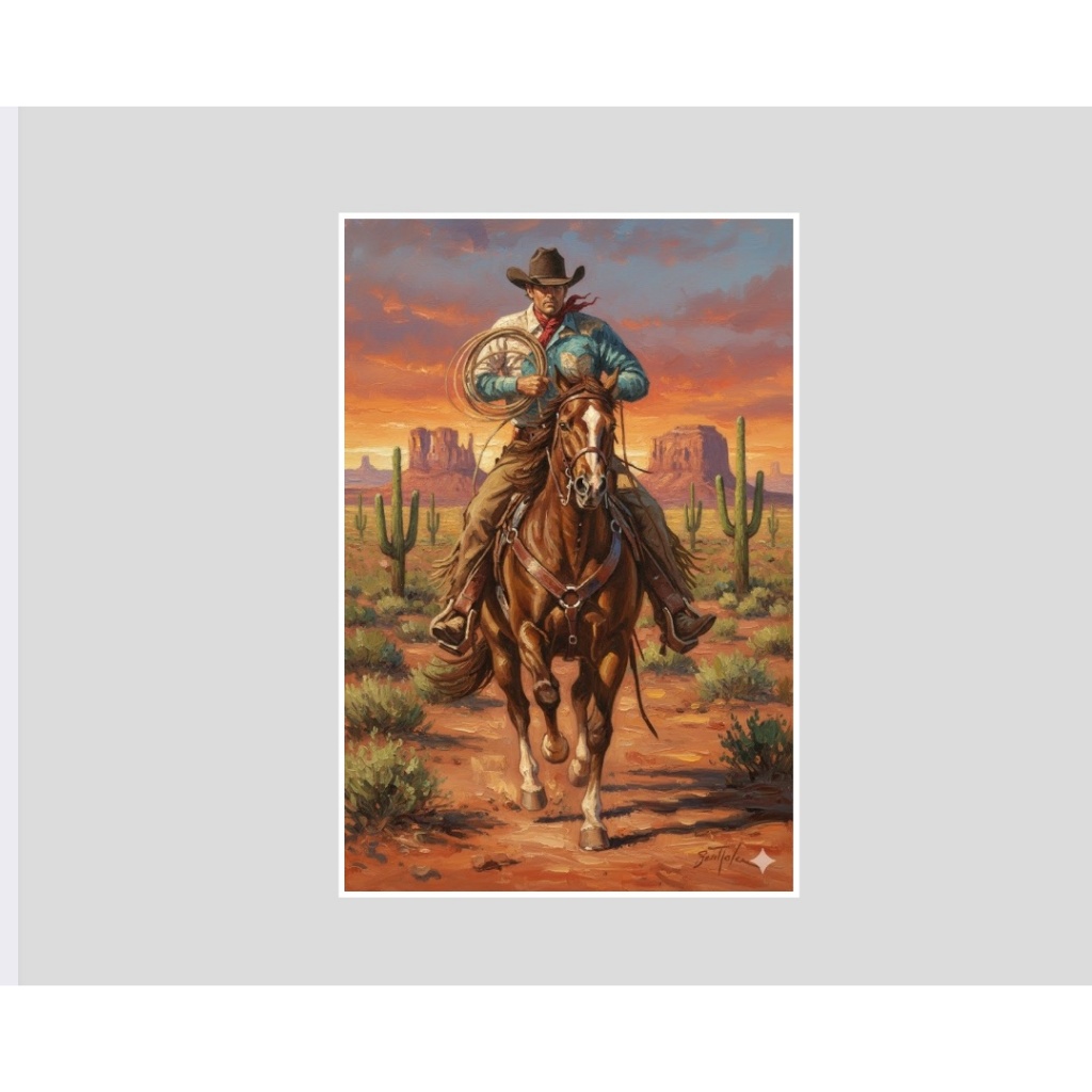 Quadro Faroeste Cowboy Cavalo Saloon Velho Oeste