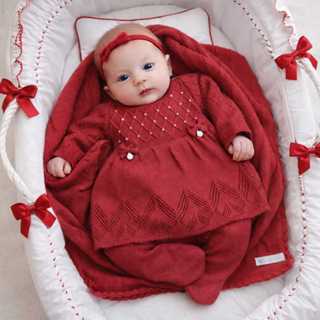 Conjunto Lara Saida Maternidade Menina Luxo Vestido Tricot Manta Calça Recém Nascido em Oferta na Shopee