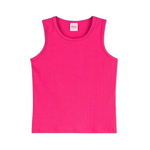 Blusa Regata Feminina Infantil Básica Malha Canelada Elian