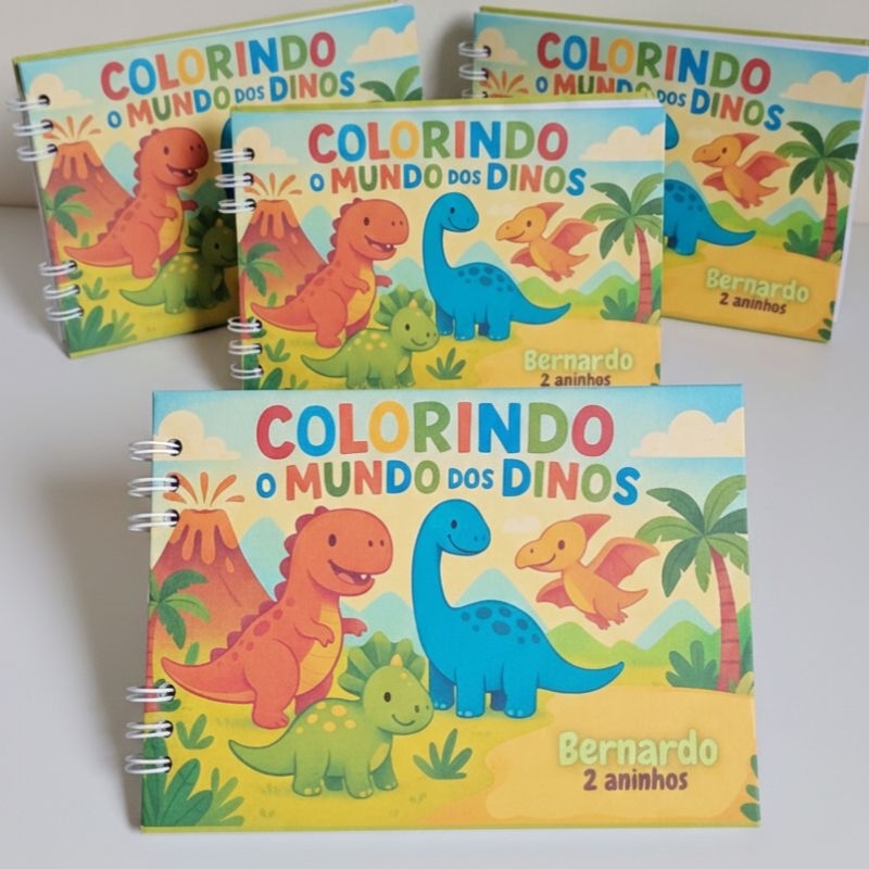Lembrança Dinossauros Livro De Colorir Personalizado Lembrancinha Aniversário Infantil