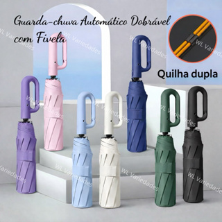 Guarda-chuva Automático Abre e Fecha Proteção Solar UV Dobrável Anel de Fivela Com Blackout em Oferta na Shopee