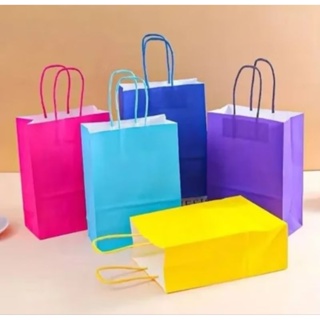 Sacolas de Papel Kraft Coloridas 10 Unidades Vários Tamanhos em Oferta na Shopee