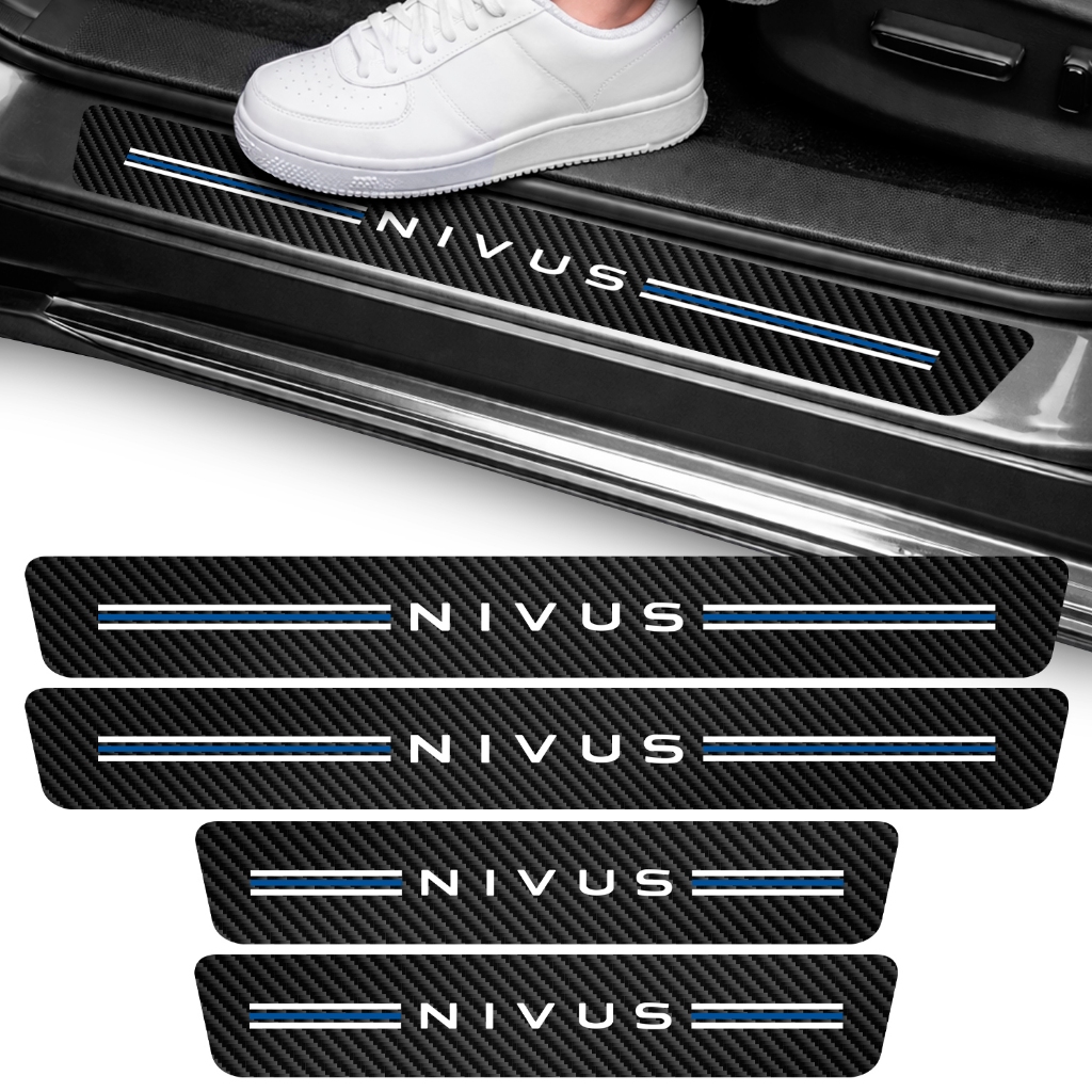 Kit Soleira Nivus Vinil Adesivo Porta Proteção Carro Suv 4 Portas Protetor