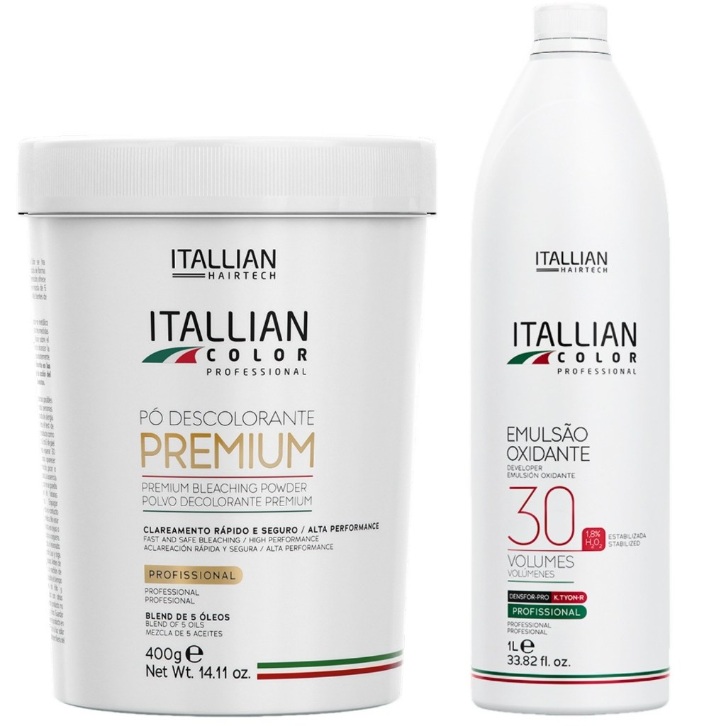 Pó Descolorante Itallian Color Premium Powder + Ox 30vol em Oferta na Shopee