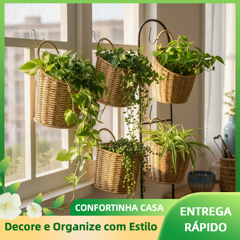 Cesta Suspensa de Juta para Parede Feita à Mão Decorativa Organizadora em Oferta na Shopee