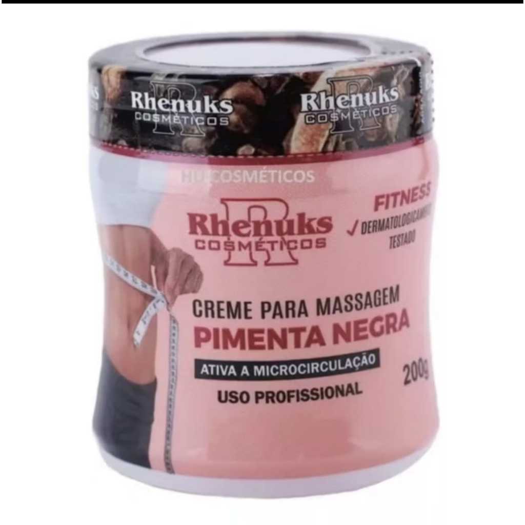CREME PARA MASSAGEM PIMENTA NEGRA  TERMOGENICO DE ALTA PERFOMANCE 200g