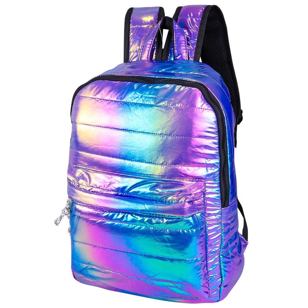 ✨ Mochila Holográfica Metalizada – Estilo, Brilho e Personalidade