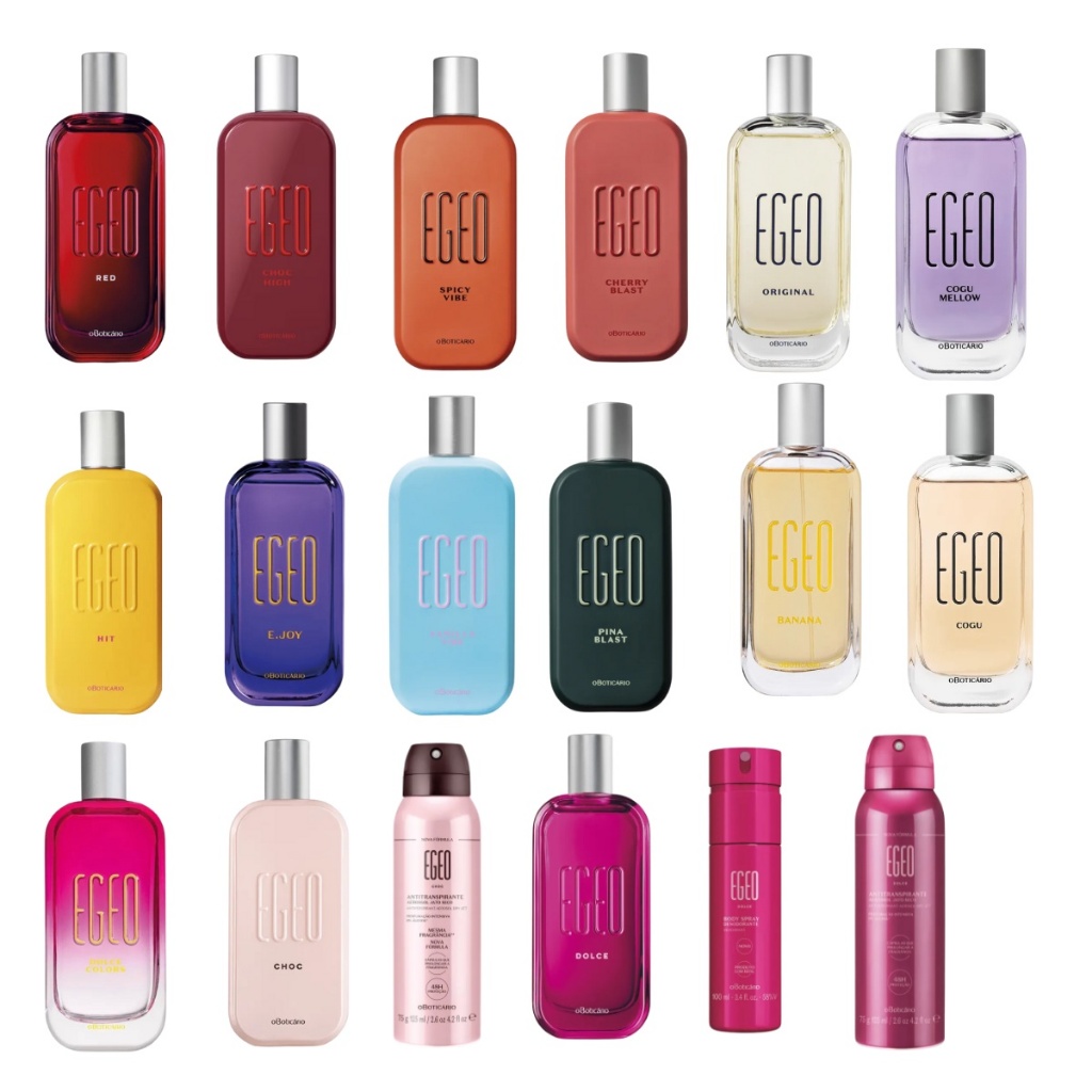 PERFUME O BOTICÁRIO EGEO ORIGINAL, SPICY VIBE , CHERRY BLAST, HIT, E.JOY E DOLCE COLORS DESODORANTE COLÔNIA 90mL