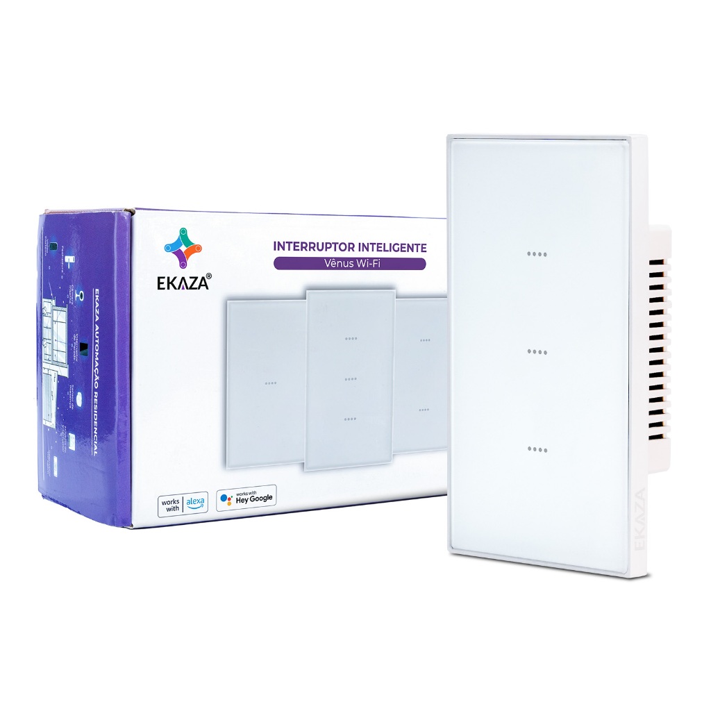 Interruptor Inteligente Fosco Vênus Zigbee 1,2,3 Botões Teclas Branco Preto Alexa Google Home Amazon Ekaza