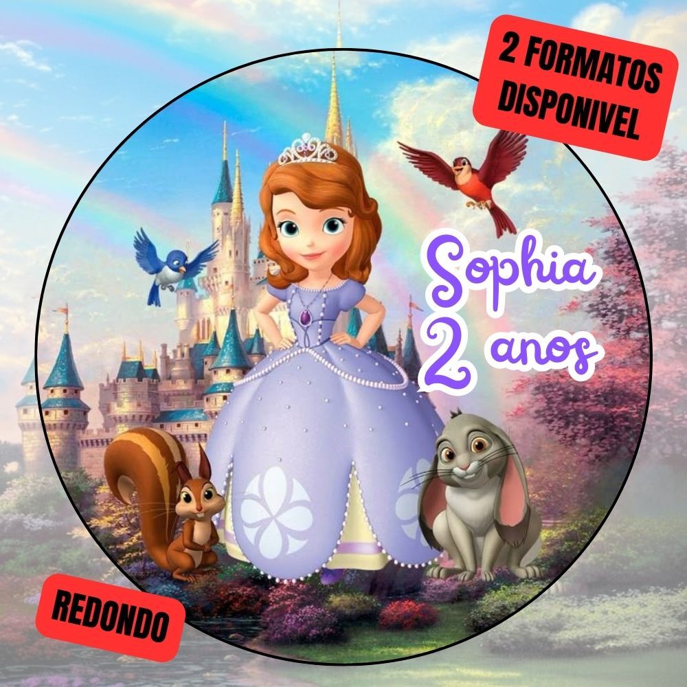 Kit Etiquetas Adesivas Princesa Sofia Lembrancinha Mimo Decoracao personalizado Adesivo Aniversário Infantil