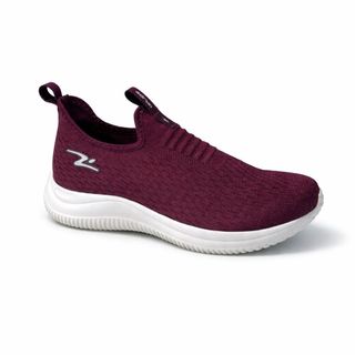 Tênis Adrun Slip On Bordô Confortável Leve Casual para o Dia a Dia