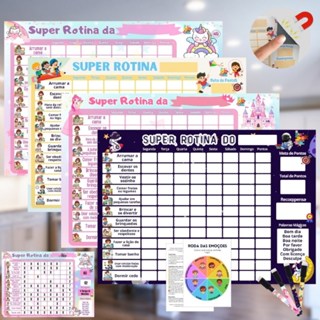 Quadro do Incentivo Magnetico Personalizado Infantil Semanal Rotina 29x20cm e Caneta com Imã emoções em Oferta na Shopee
