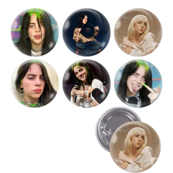 Cartela Com 6 Bottons Billie Eilish - Cantora Compositora Pop / Indie / Musica / Pins / Broche