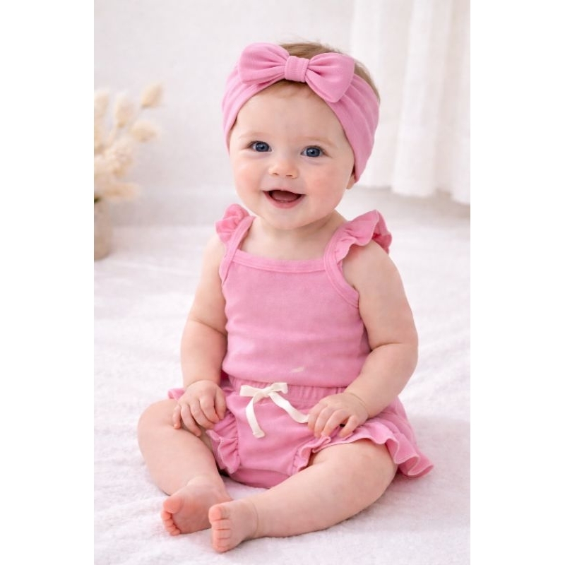 conjunto babado body e tapa fralda