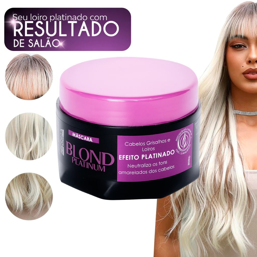 Matizador Platinum Cabelos Loiros Branco Grisalho - 300g - Cosméticos Begônia