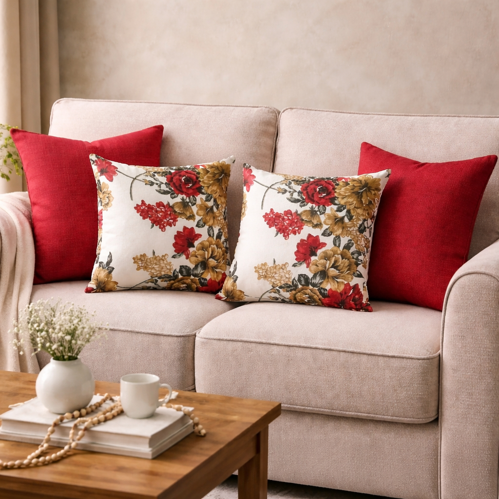 Kit 4 Capas de Almofada Gorgurinho 45x45cm Estampadas Modernas Floral Com Zíper em Oferta na Shopee