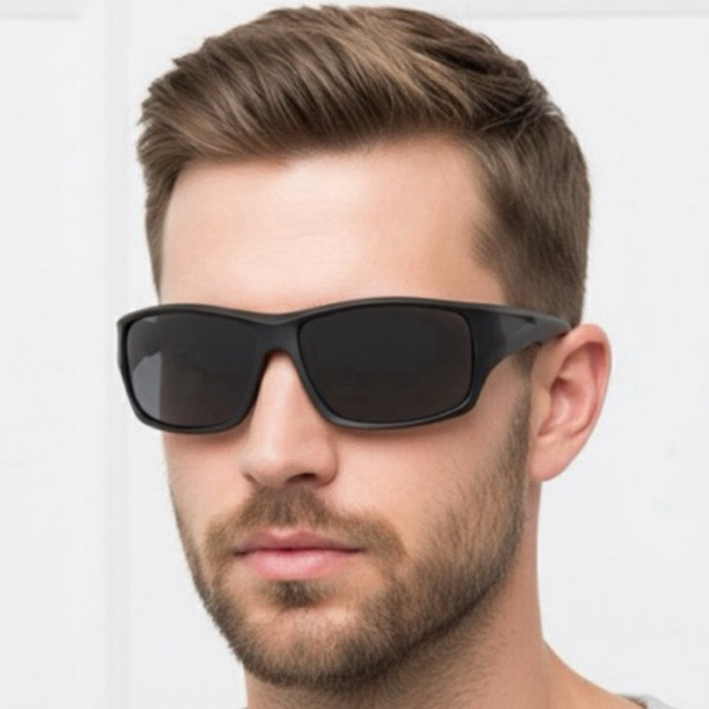 Óculos de Sol Masculino Polarizado Esportivo Pesca Corrida Preto Proteção UV400