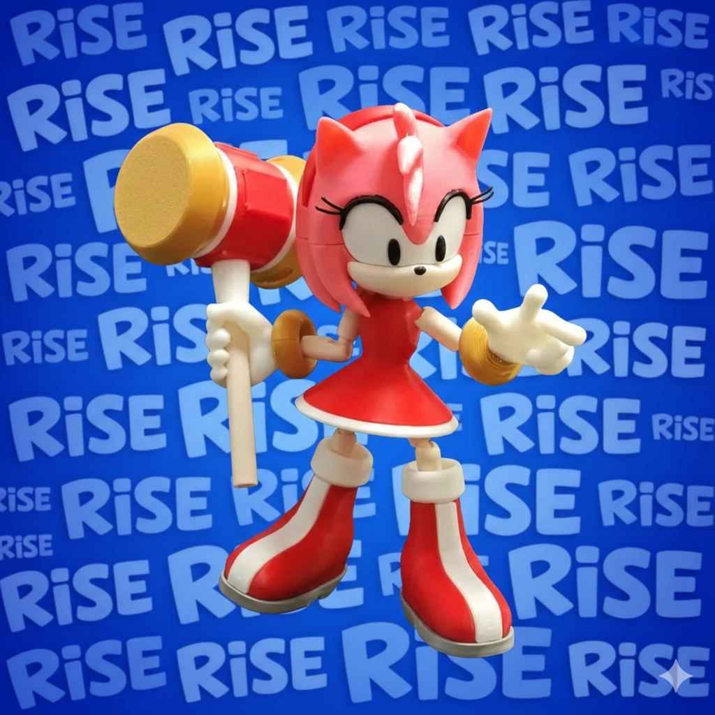 SONIC AMY boneco articulado pc gamer ps5 ps4 xbox brinquedo decoração imediato impressão 3D