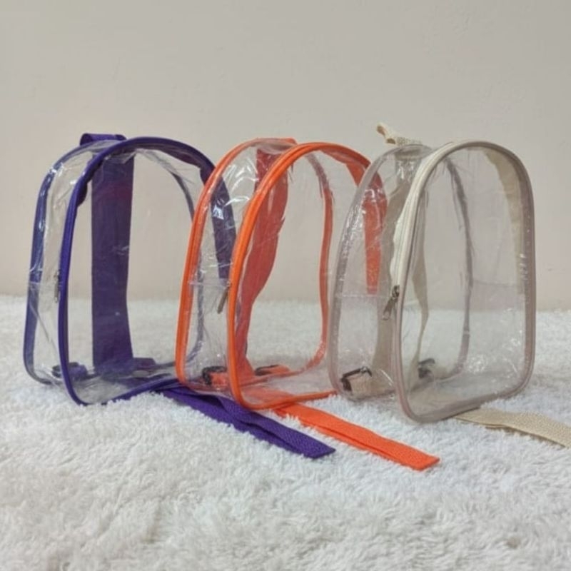 Kit Mochilas infantil Transparentes Cristal Lembrancinhas para Festa (2 a 9 unidades)