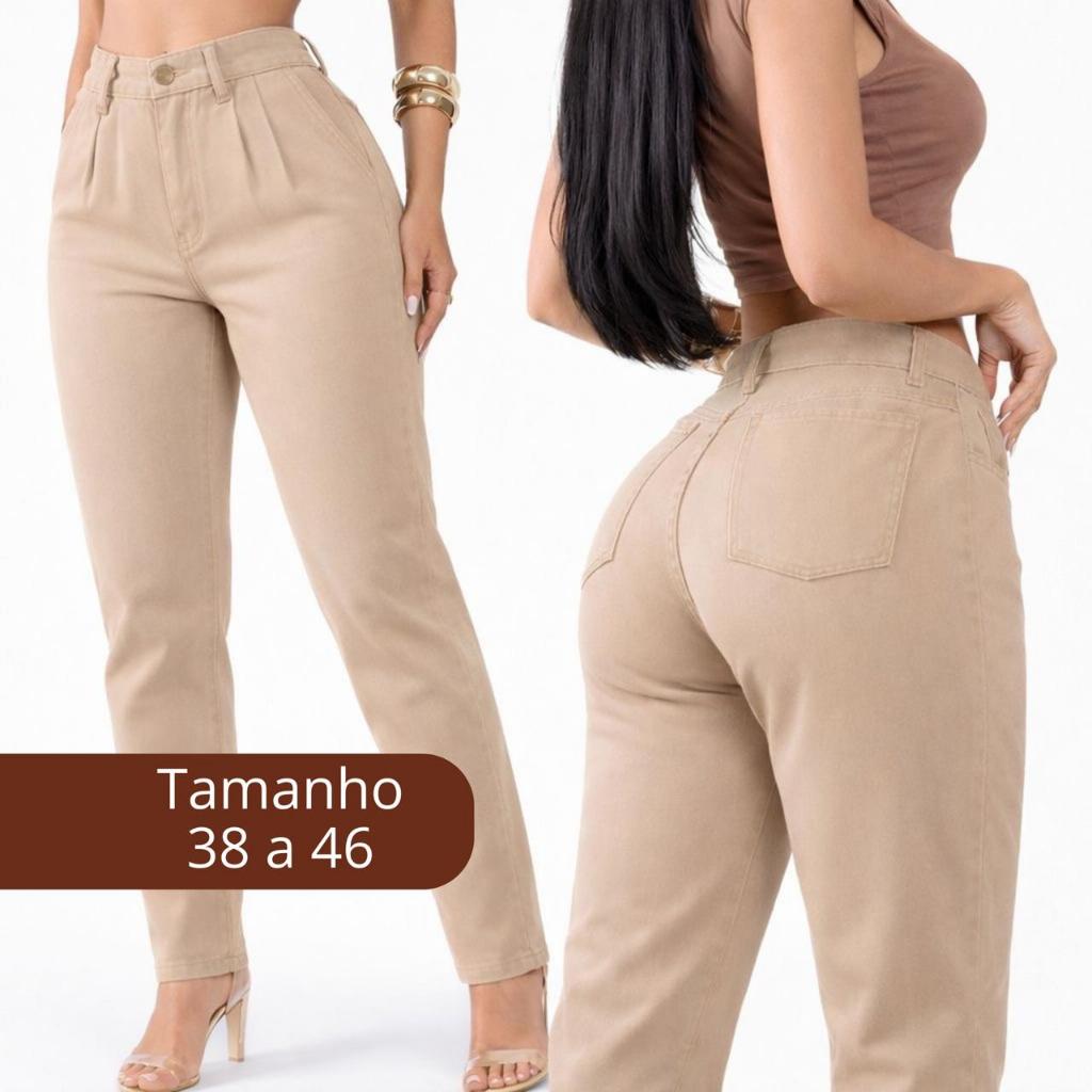 Calça Feminina Jeans Black  Marmorizada  Mom  100% Algodão PREMIUM ALTO PADRAO 36 ao 46 em Oferta na Shopee