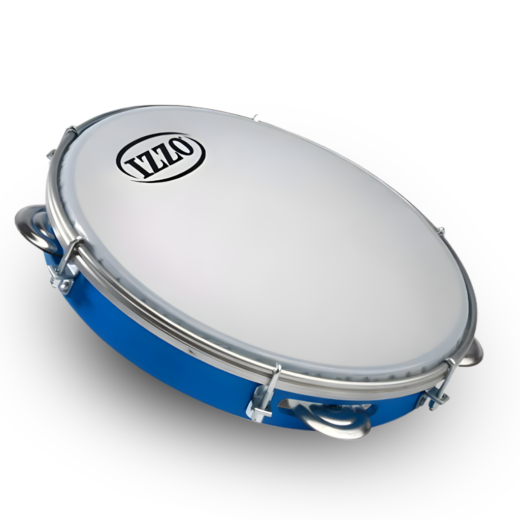 Pandeiro Izzo Azul Leve 10 Polegadas Pele Branca Abs Para Pagode Samba Ideal para profissional iniciantes