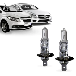 Par de Lâmpada Halógena H1 12V 3200K 55W Branco Quente Tiger Auto