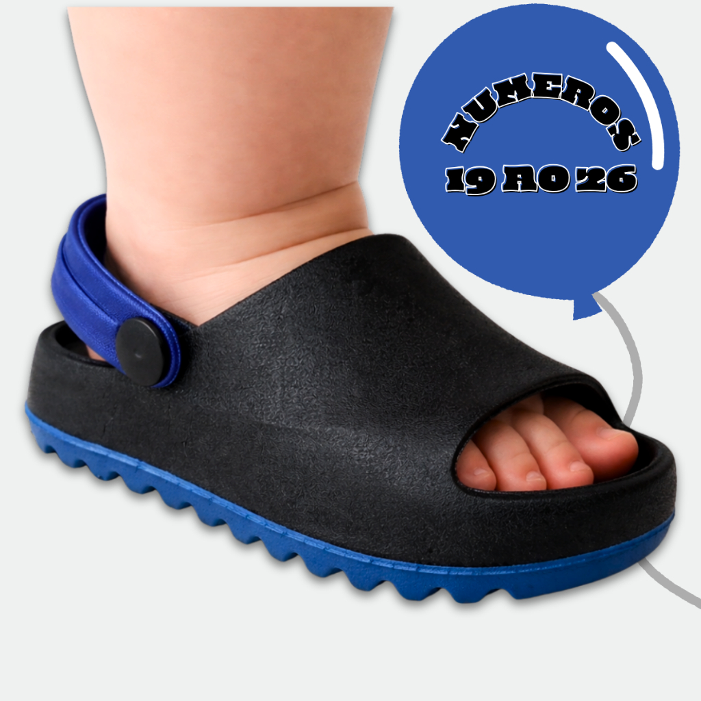 Babuche Infantil BabyGO Chavenos | Sandália Chinelo Confortável para Bebê | Números 19 ao 26 | Leve e Macio - PRETO