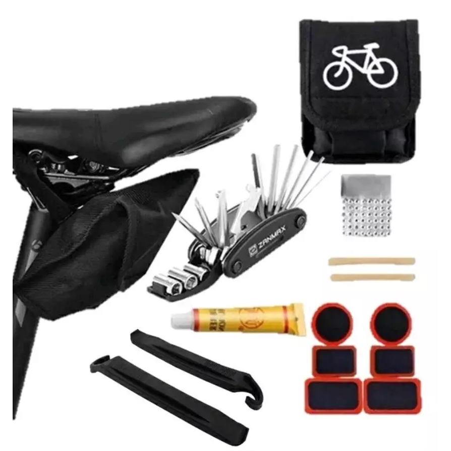 Kit De Reparo E Remendo Manutenção Para Bicicletas Com Chave Allen Bike