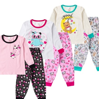 Kit 3 Pijama Infantil Menina Manga Longa Algodão em Oferta na Shopee