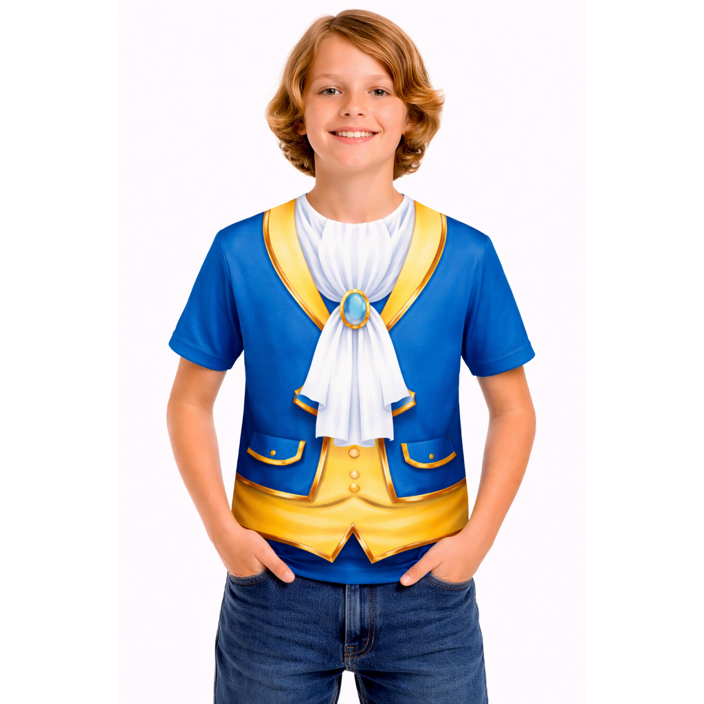 Camiseta Infantil ou Adulto Estampa Cosplay Principe
