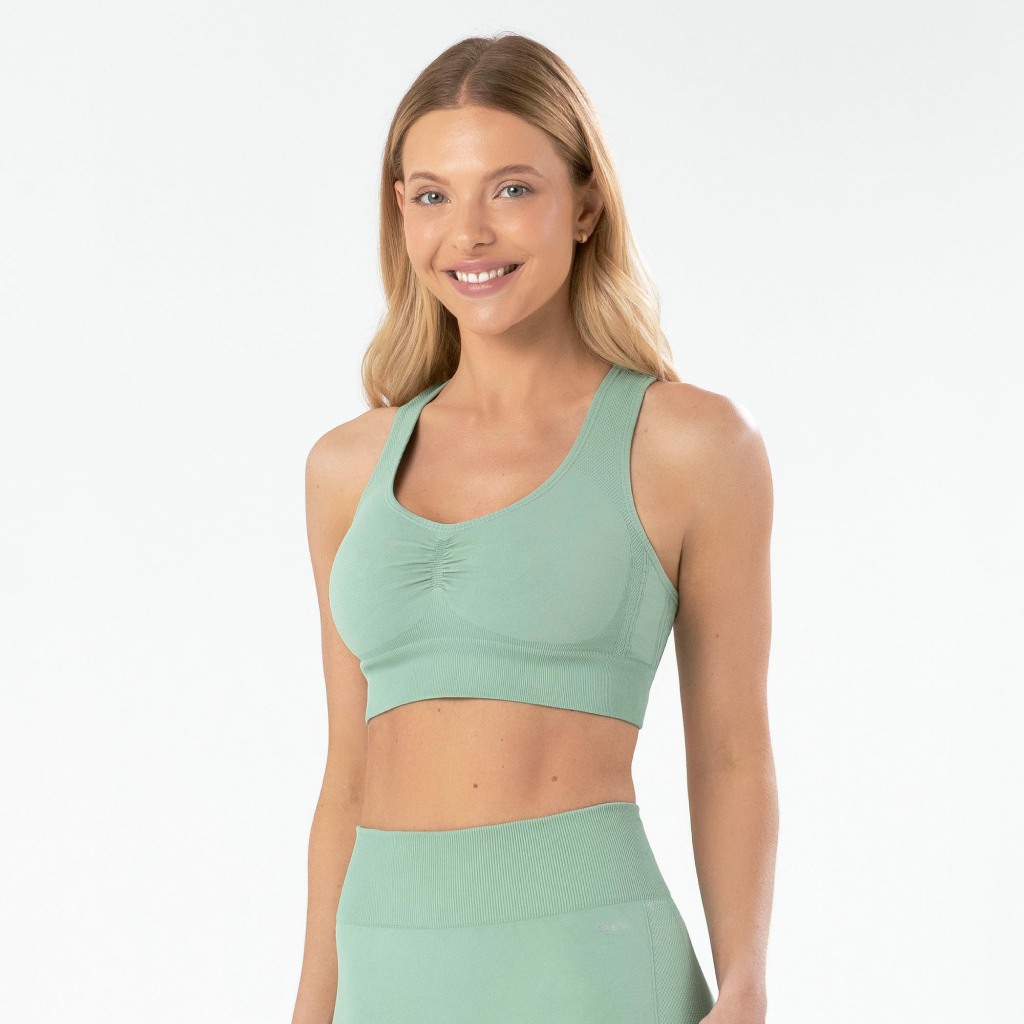 Top Nadador Sem Costura Microfibra Academia Sport Selene em Oferta na Shopee