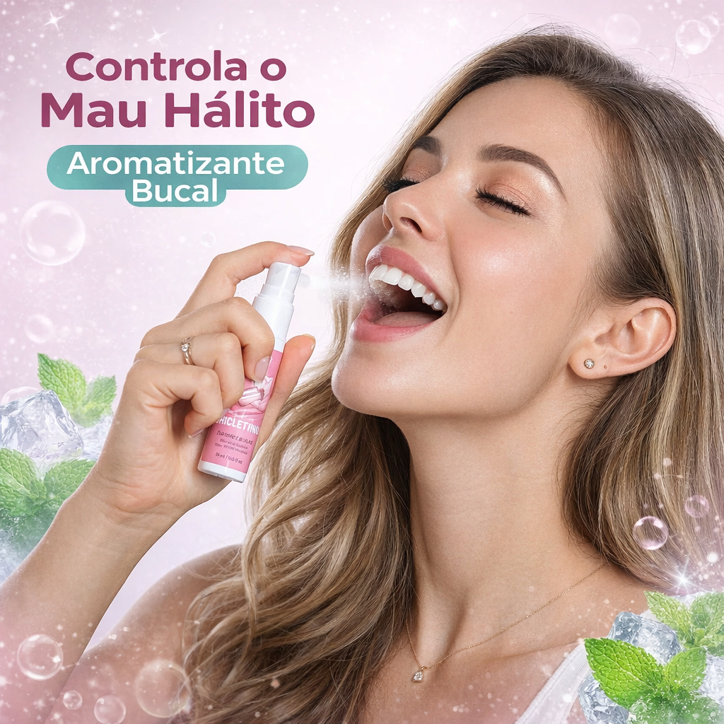 Spray Bucal Chicletinho Bio Halitz 15ml Elimina mau Hálito - Hálito Fresco e Perfumado. - Natuflores