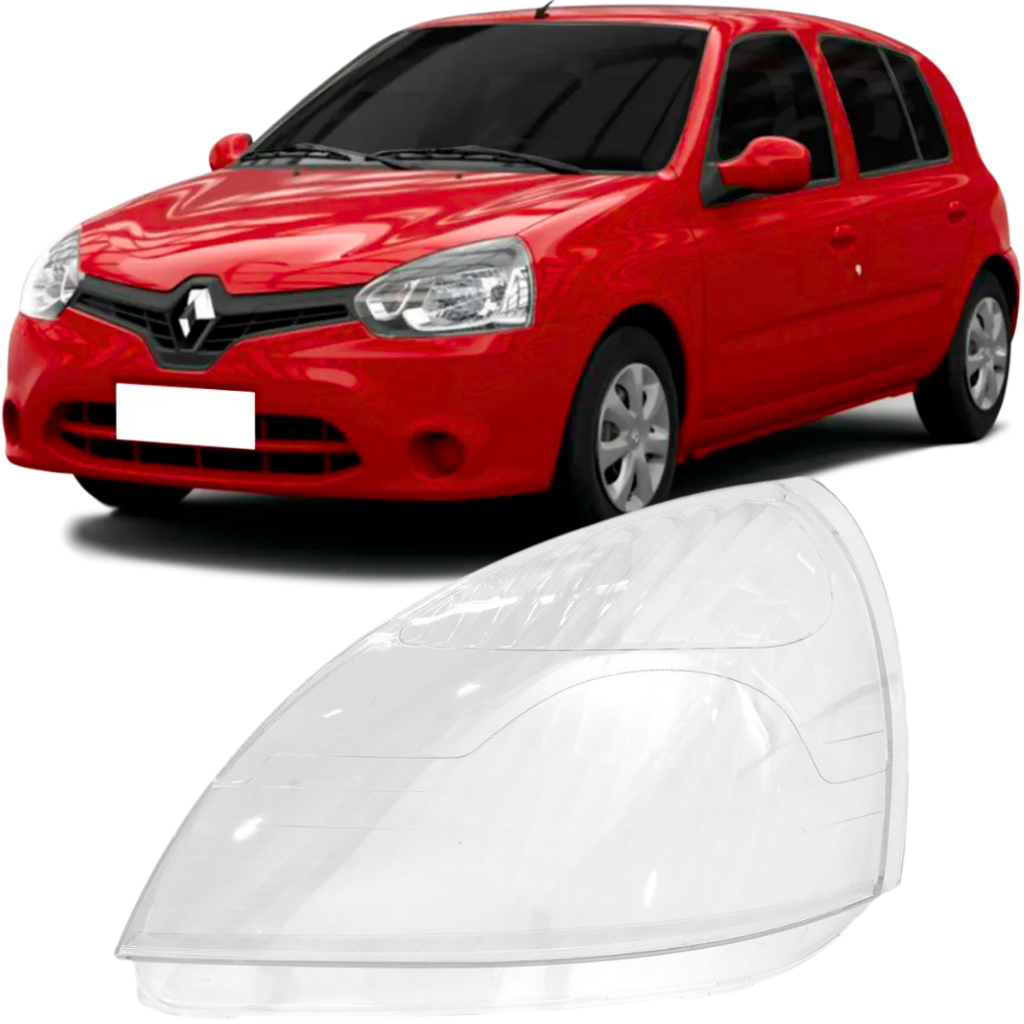 Lente Farol Principal Clio 2003 04 05 06 07 08 09 10 2011 Lado Esquerdo Direito Acrílico