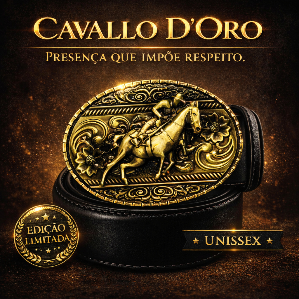 Cinto Country Grosso Preto Fivela Oval Cavalo Completo Rodeio festa junina São João Unissex CAVALINHO