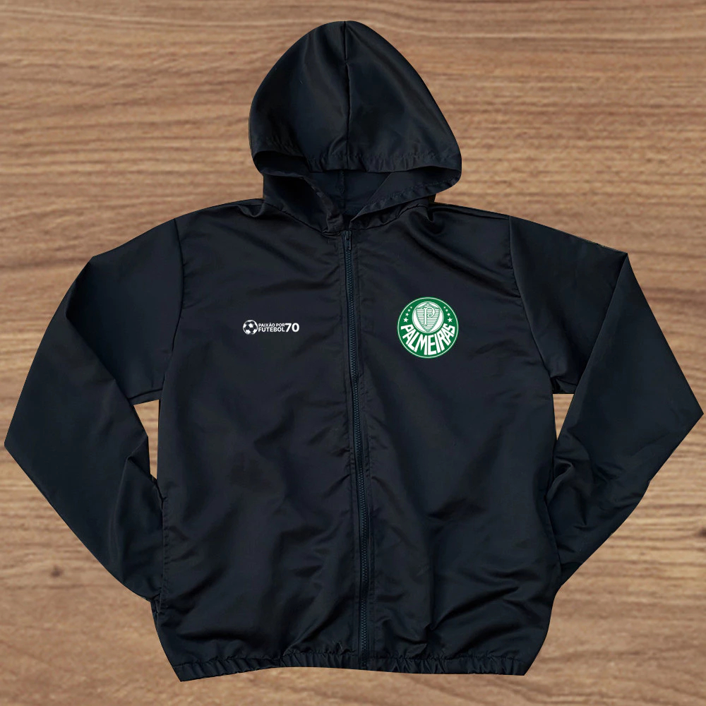 Jaqueta Corta Vento Palmeiras Fut Estampa Exclusiva Com Capuz, Bolso e Zíper  Academia Corrida Esportes Fitness Treinos
