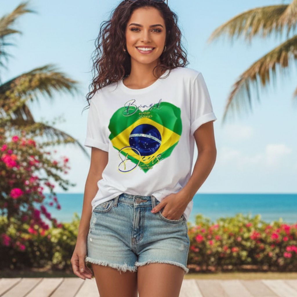 Camiseta Camisa do Brasil copa do mundo hexa, patriota, coração, borboleta, girassol, leão Feminina