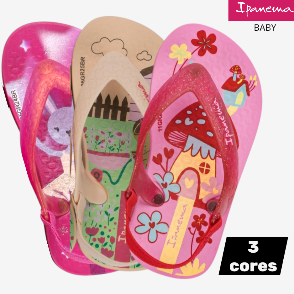 Chinelo Infantil Ipanema Baby Feminino Capivara Original Pronta Entrega