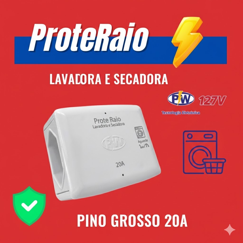 Protetor Lavadora, Máquina de lavar E Secadora Pino 20A Grosso - O Mais vendido - A melhor Proteção