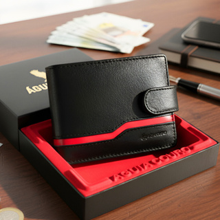 Carteira Masculina 100% Couro Legitimo Porta Cartão Preta Luxo Premium Para Presente Com Fecho em Oferta na Shopee