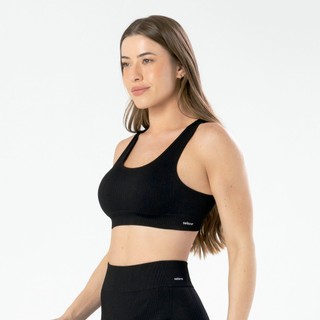 Top Esportivo Sem Costura Canelado Feminino Fitness Selene