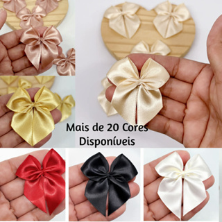Laço Lacinho de Cetim 5x5 cm nº05 COM FITA P/ AMARRAR - 20/40/100 Para Lembrancinhas em Oferta na Shopee