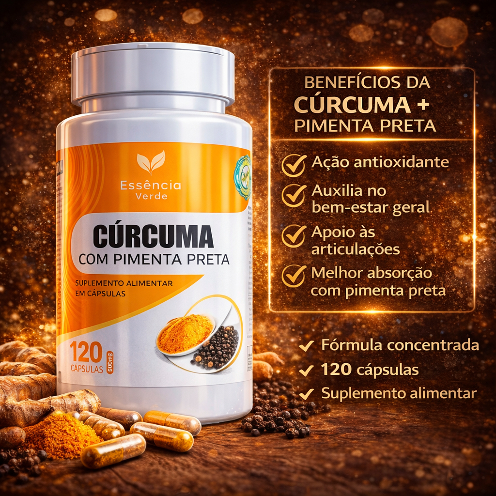 Curcuma Longa 120 Capsulas com P. preta legitima 100% Pura em Oferta na Shopee