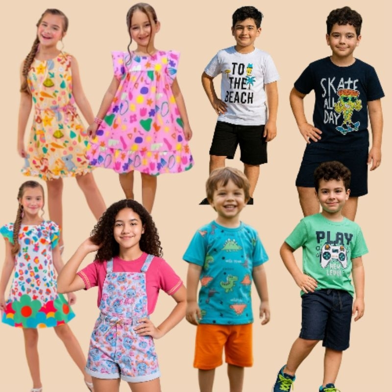 Kit Sortido Infantil Com 10,6,4 Peças Roupas Para Menino e Menina