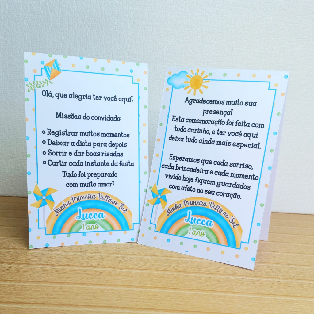 Plaquinha de Mesa Primeira Volta ao Sol Centro de Mesa Personalizado Lembrancinha paraFesta Infantil