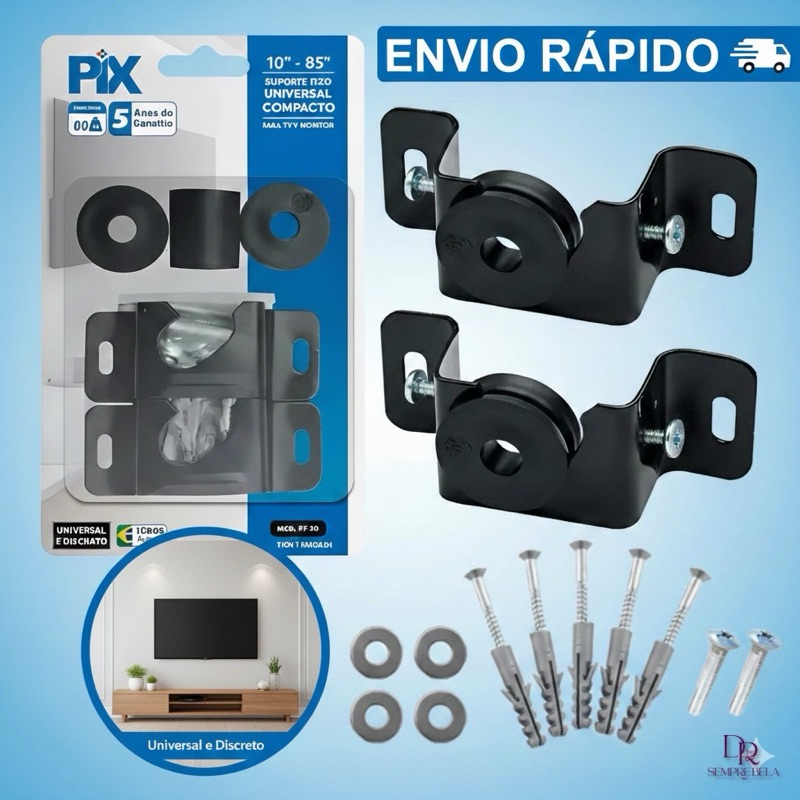 Suporte Fixo Universal Compacto 10" a 85" para TV e Monitor| PIX Mod: PX-30 em Oferta na Shopee