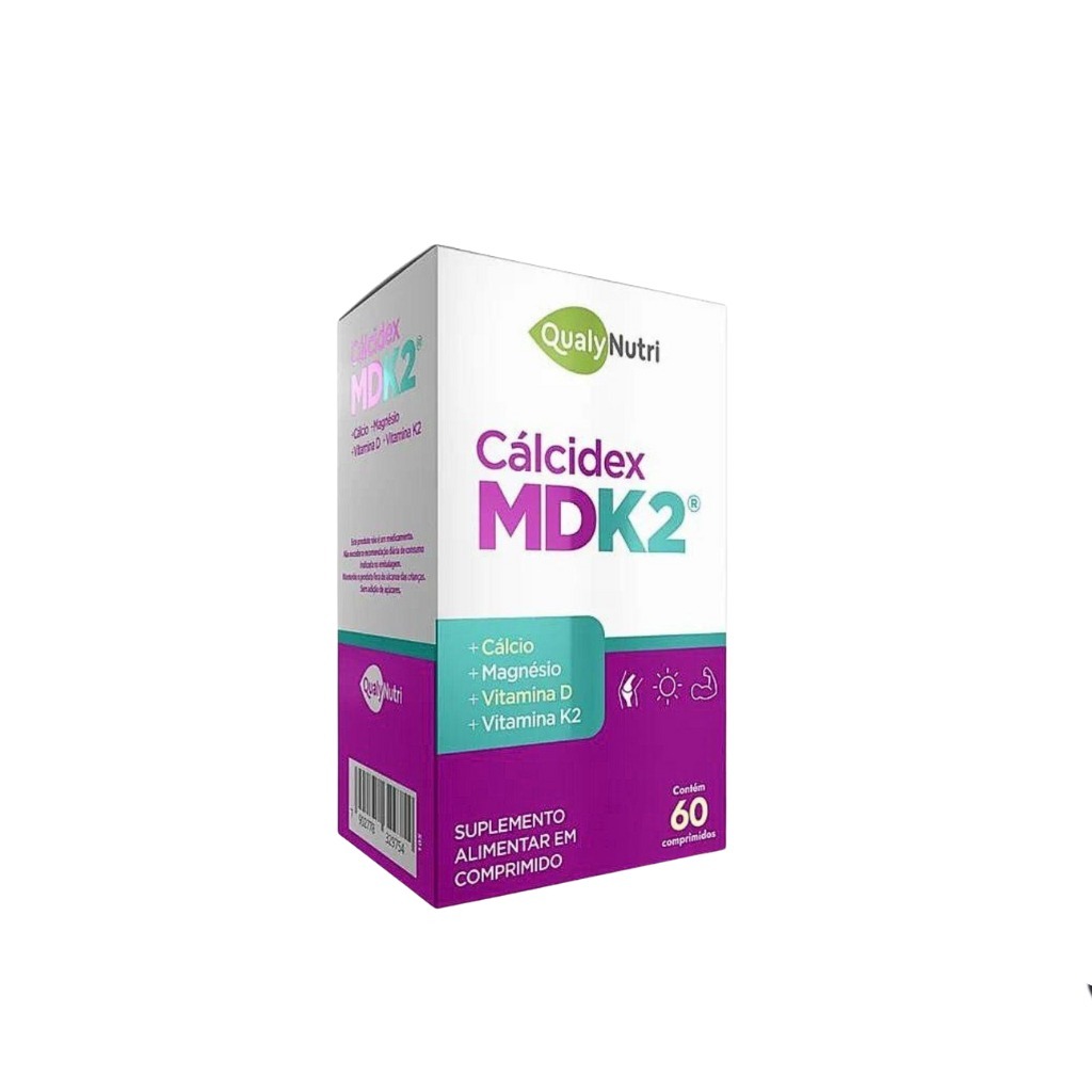 Cálcidex MDK2 60 cápsulas QualyNutri 60 Original - Envio Imediato - Cálcio + Magnésio + Vitamina D + Vitamina K